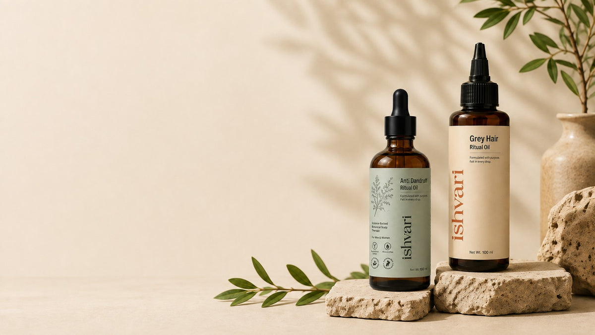 Ishvari Anti Dandruff Ritual Oil and Grey Hair Ritual Oil